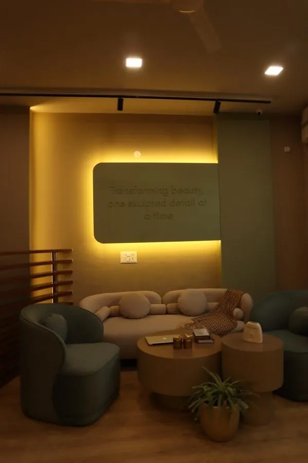 Skulpted by Kan lounge — luxury aesthetic clinic West Delhi